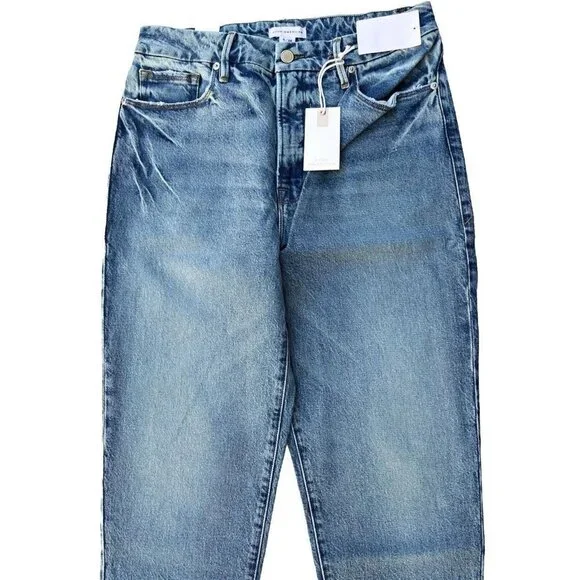 Good American Women's The Weekender Relaxed Fit Straight Leg Indigo339 Jeans - Picture 12 of 15